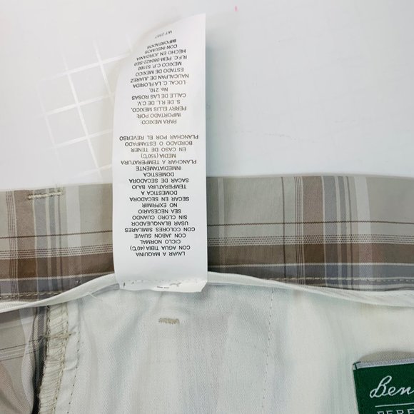 Ben Hogan Tan Plaid Performance Shorts Mens 40 Golf Classic Fit Khaki Flat Front - Picture 6 of 14